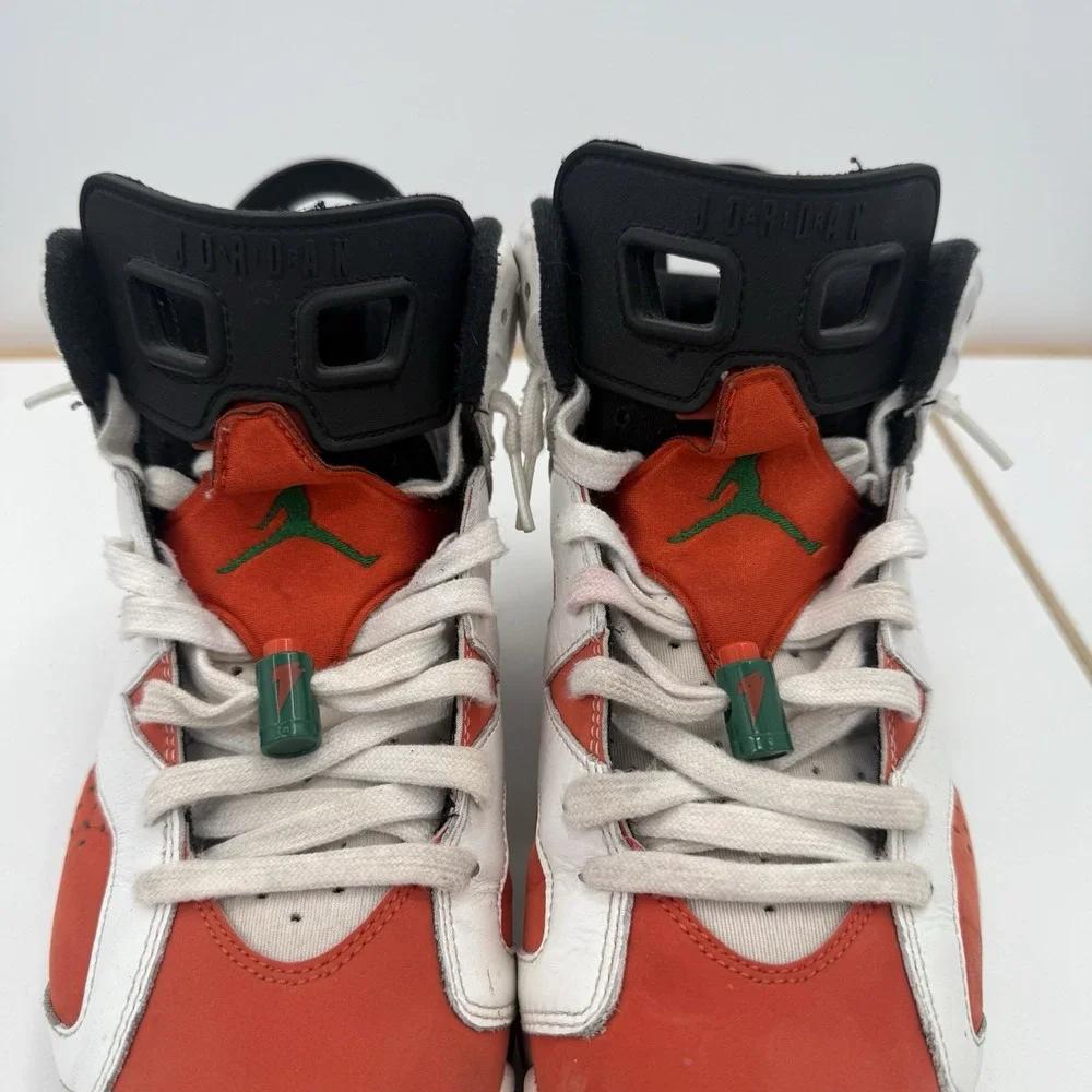 Nike Air Jordan 6 Retro Like Mike Gatorade Shoes‎ Size 8 White Orange 384664-145